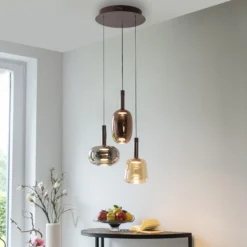 Paul Neuhaus Irides lámpara colgante LED, Ø 43 cm, color, cristal