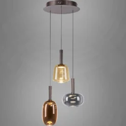 Paul Neuhaus Irides lámpara colgante LED, Ø 43 cm, color, cristal