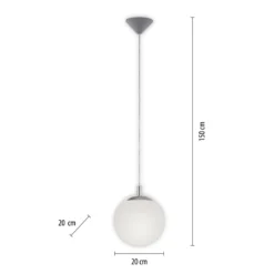 Paul Neuhaus Lámpara colgante Bolo, pantalla de cristal, Ø 20cm