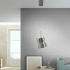 Paul Neuhaus lámpara colgante LED Zula, gris humo, Ø 15 cm, cristal