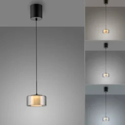 Paul Neuhaus lámpara colgante LED Rika, Ø 15 cm, cristal, atenuable