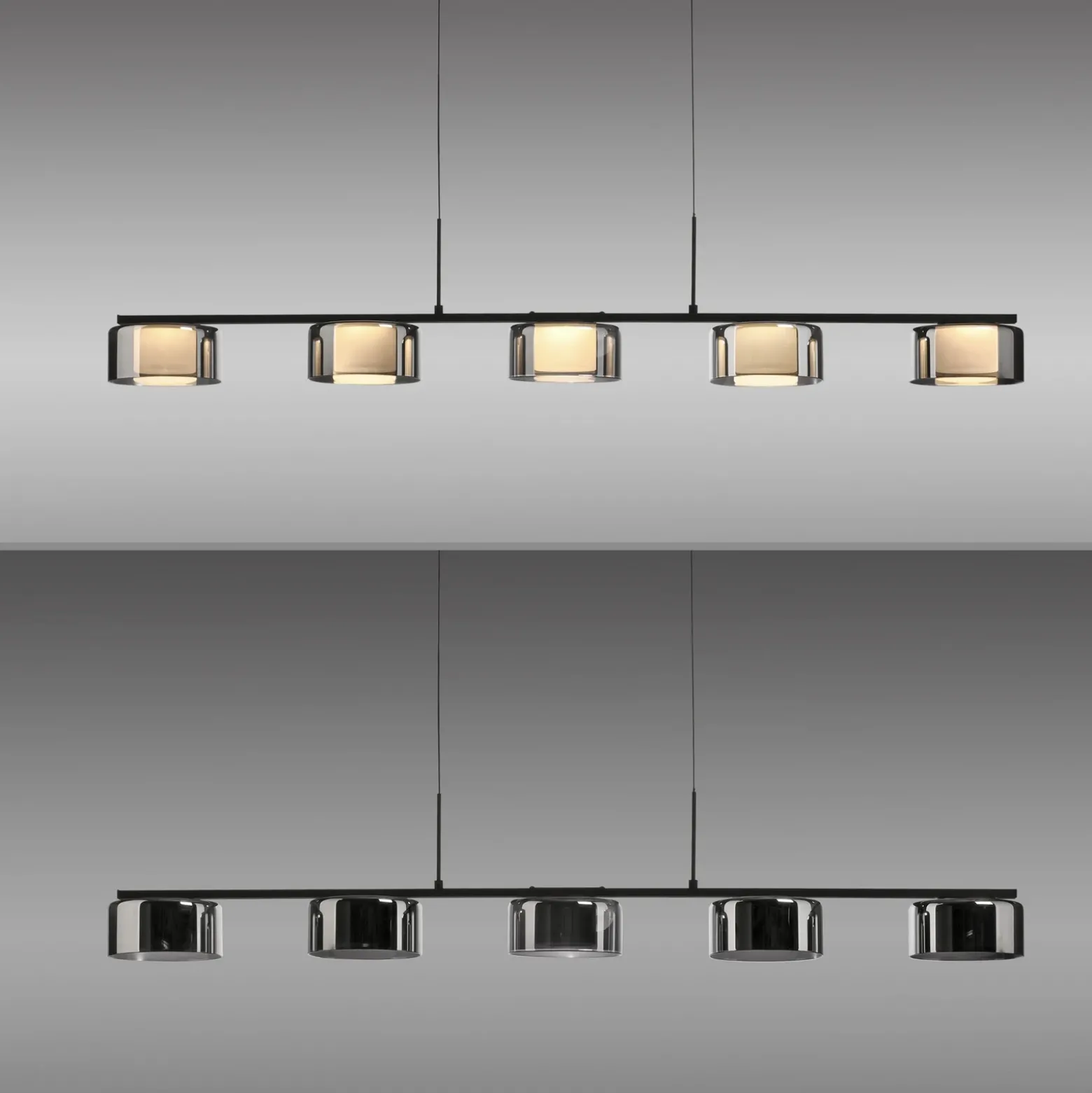Paul Neuhaus lámpara colgante LED Rika, 119 cm, cristal, atenuable