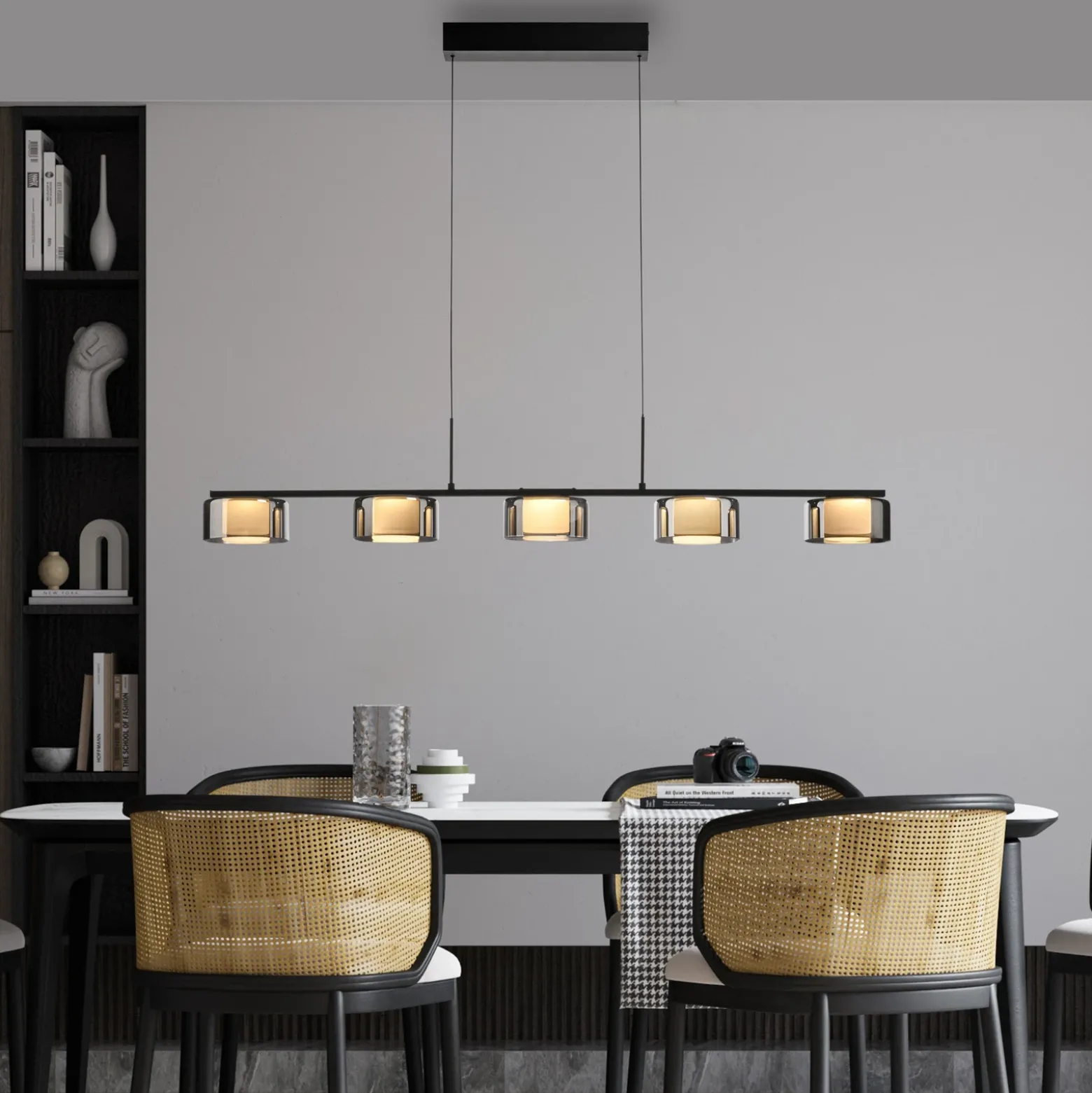 Paul Neuhaus lámpara colgante LED Rika, 119 cm, cristal, atenuable
