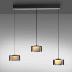 Paul Neuhaus Lámpara colgante LED Rika, 71 cm, cristal, atenuable