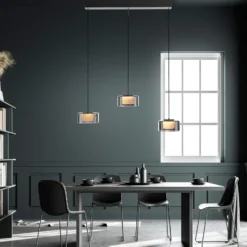 Paul Neuhaus Lámpara colgante LED Rika, 71 cm, cristal, atenuable