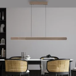 Paul Neuhaus Lámpara colgante LED Adriana, marrón, longitud 160 cm