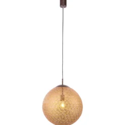 Paul Neuhaus Lámpara colgante Greta, Ø 40 cm, color dorado, metal