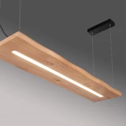 Paul Neuhaus lámpara colgante LED Palma, madera, CCT, atenuable, 120cm