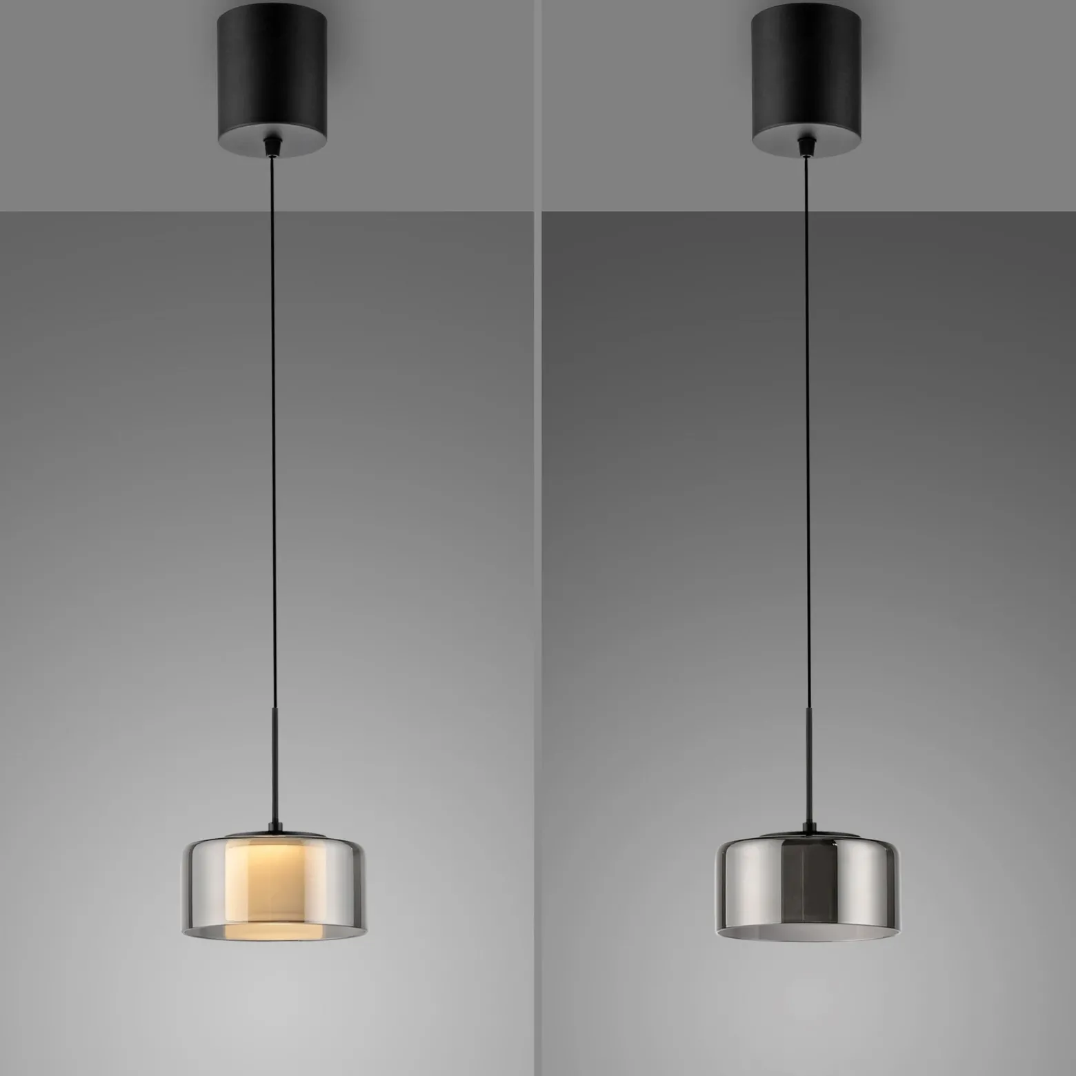 Paul Neuhaus lámpara colgante LED Rika, Ø 15 cm, cristal, atenuable