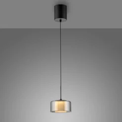 Paul Neuhaus lámpara colgante LED Rika, Ø 15 cm, cristal, atenuable