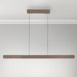 Paul Neuhaus Lámpara colgante LED Adriana, marrón, longitud 160 cm