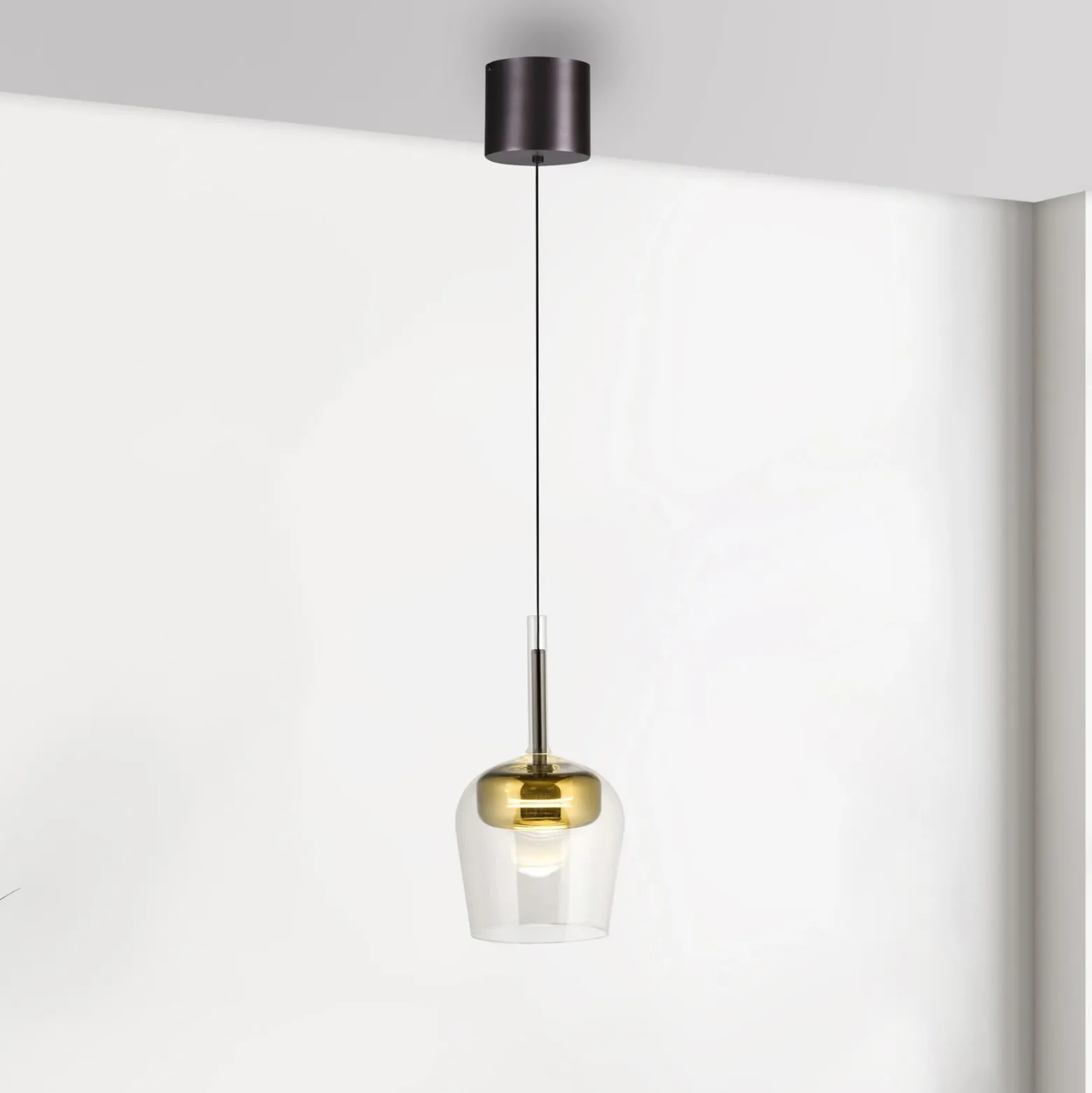 Paul Neuhaus Lámpara colgante SMART+ Q-Kon dorada Ø 21 cm