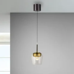 Paul Neuhaus Lámpara colgante SMART+ Q-Kon dorada Ø 21 cm