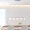 Paul Neuhaus lámpara colgante LED Hydra, color acero, cristal, 80cm