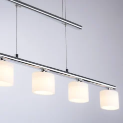 Paul Neuhaus lámpara colgante LED Hydra, color acero, cristal, 80cm