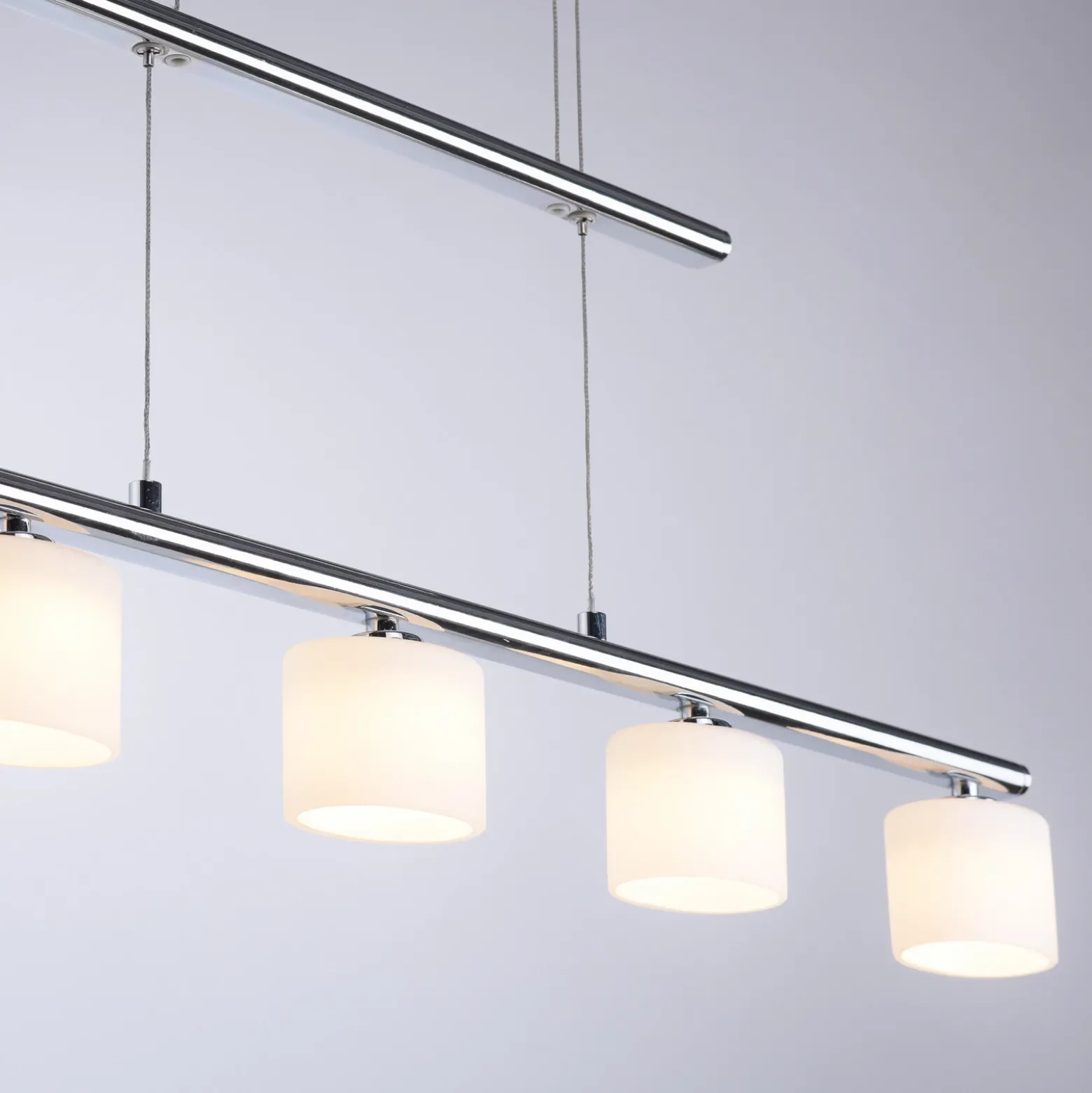 Paul Neuhaus lámpara colgante LED Hydra, color acero, cristal, 80cm