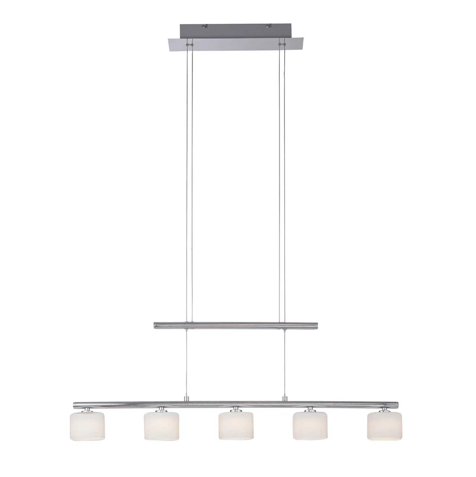 Paul Neuhaus lámpara colgante LED Hydra, color acero, cristal, 80cm