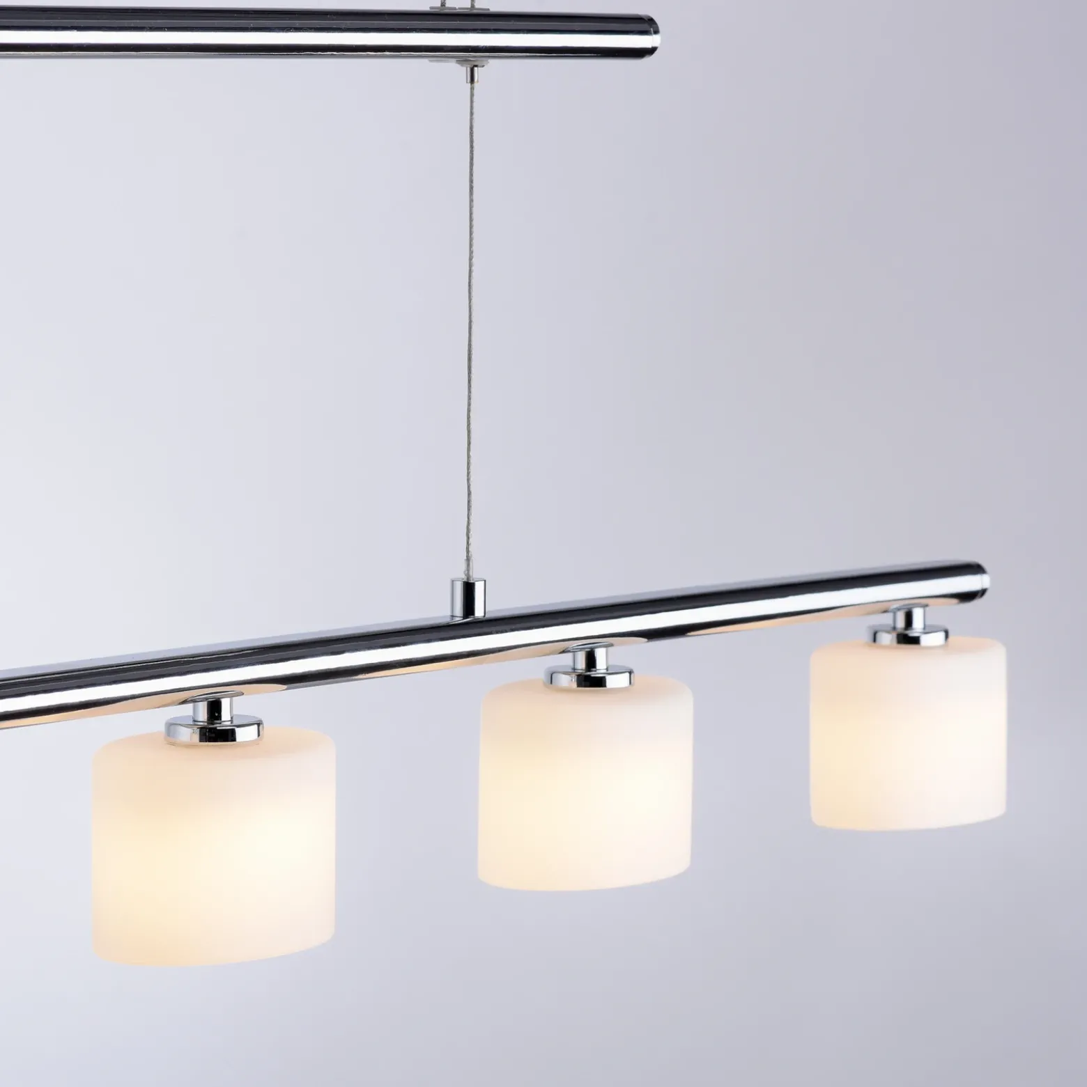 Paul Neuhaus lámpara colgante LED Hydra, color acero, cristal, 80cm