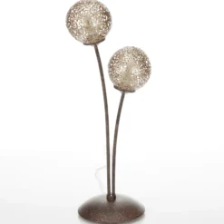 Paul Neuhaus Lámpara de mesa Greta, óxido/oro, metal, 2 luces, G9