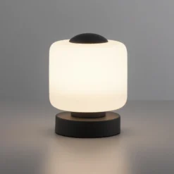 Paul Neuhaus Lámpara de mesa LED Bota, antracita, cristal, atenuable