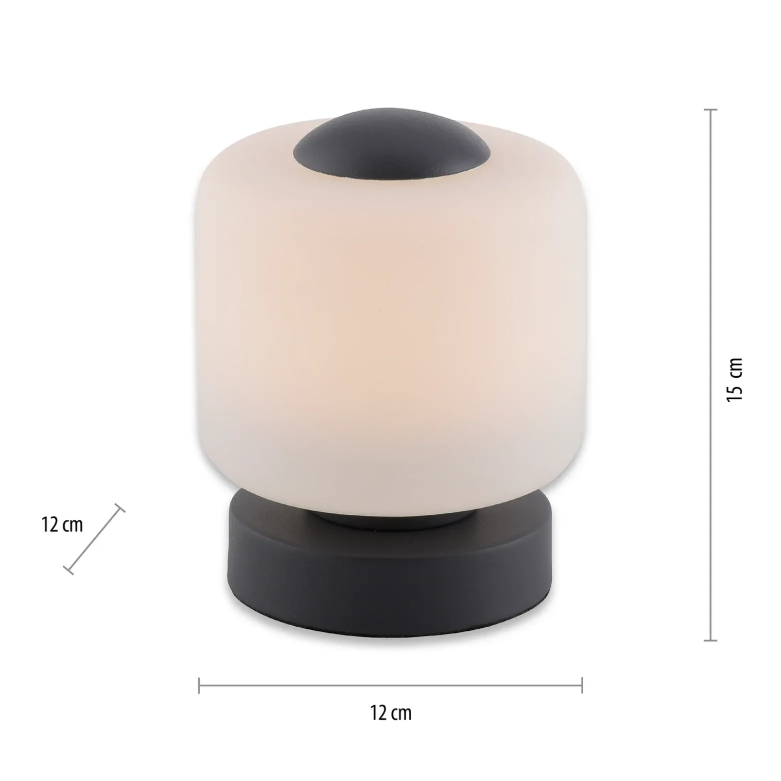 Paul Neuhaus Lámpara de mesa LED Bota, antracita, cristal, atenuable