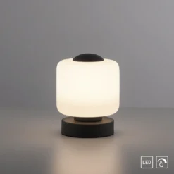 Paul Neuhaus Lámpara de mesa LED Bota, antracita, cristal, atenuable