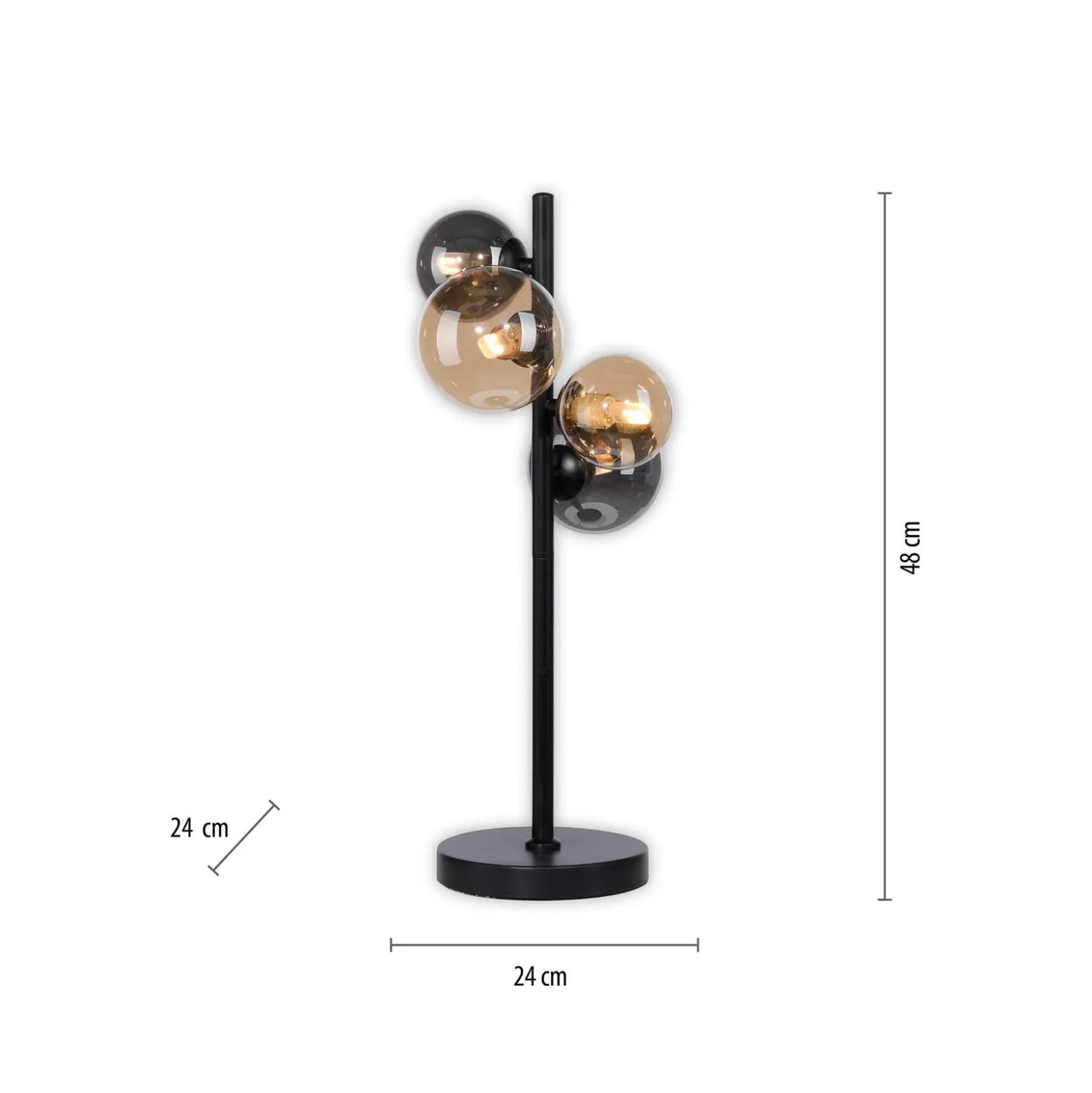 Paul Neuhaus Lámpara de mesa Popsicle, cristal, 48 cm de altura, G9