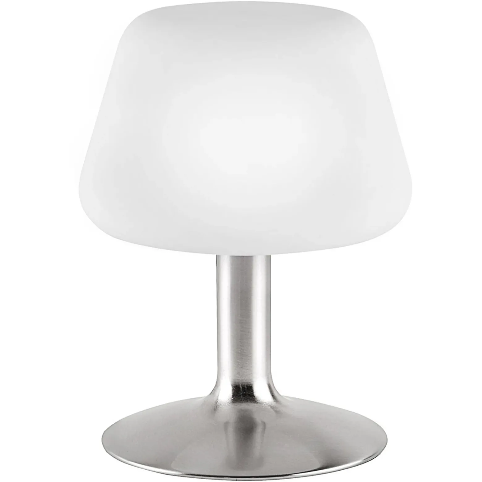 Paul Neuhaus Lámpara de mesa Till, color acero, cristal, atenuable