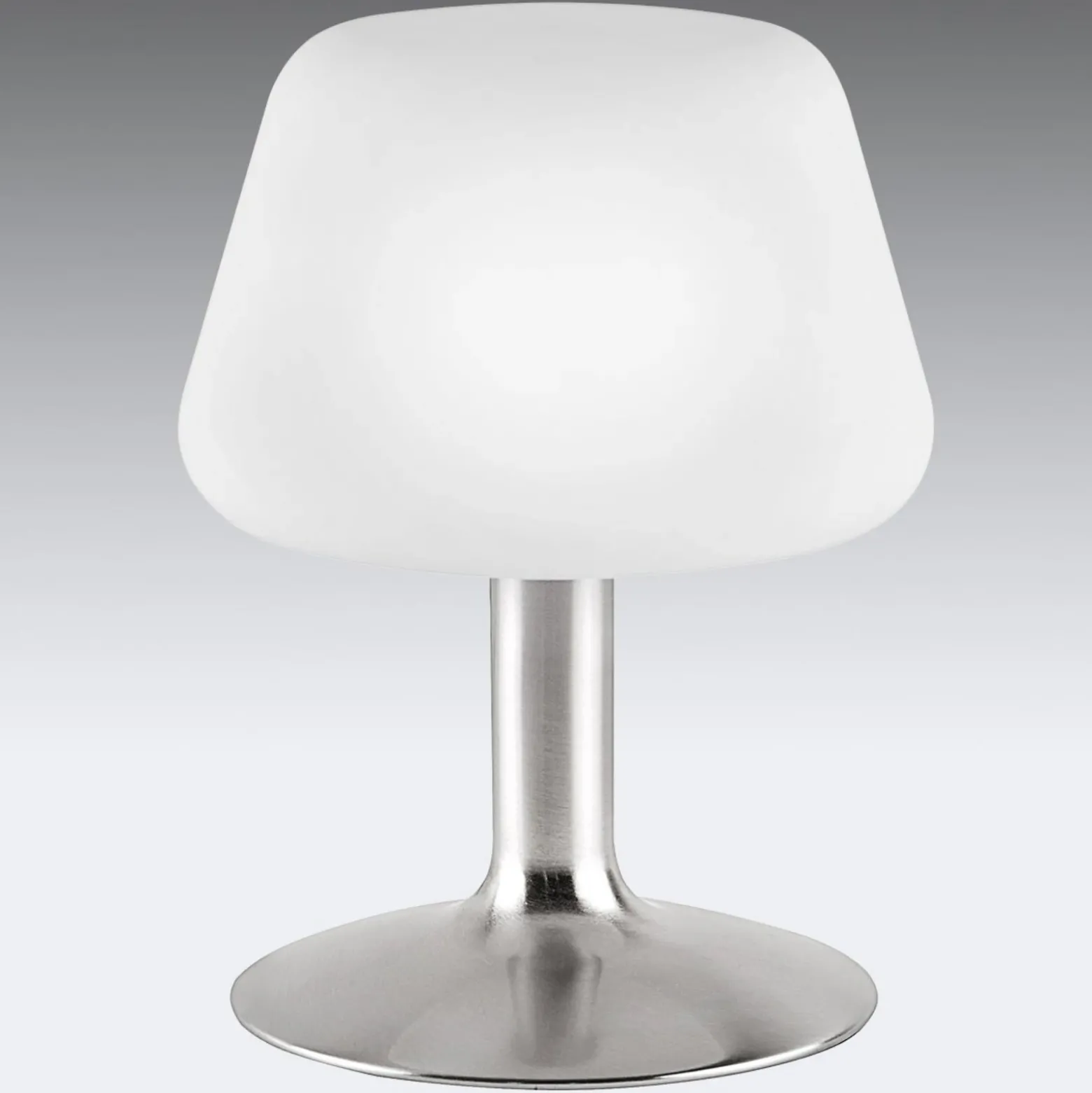 Paul Neuhaus Lámpara de mesa Till, color acero, cristal, atenuable