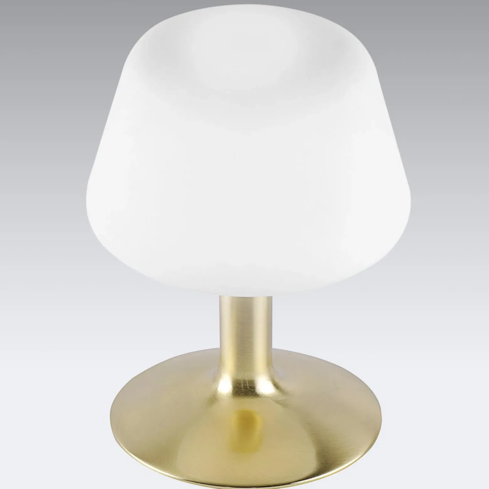 Paul Neuhaus Lámpara de mesa Till, color latón, cristal, atenuable