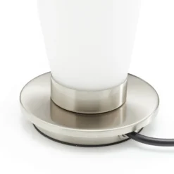 Paul Neuhaus Lámpara de mesa Tyra, cristal, Ø 10 cm, atenuable, G9