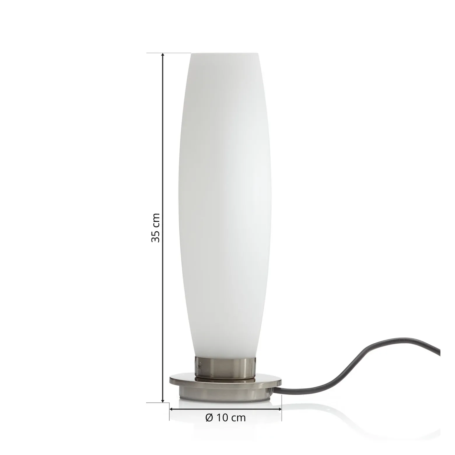 Paul Neuhaus Lámpara de mesa Tyra, cristal, Ø 10 cm, atenuable, G9