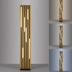 Paul Neuhaus Lámpara de pie LED inteligente Q-Acoustic madera altura 162 cm