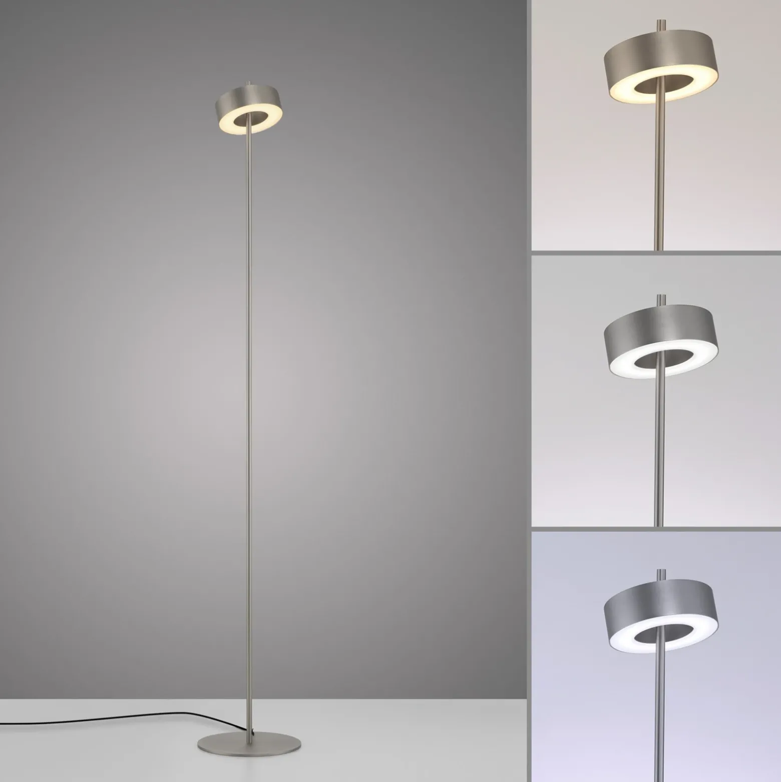 Paul Neuhaus Lámpara de pie LED inteligente Q-Rotate aluminio 140 cm