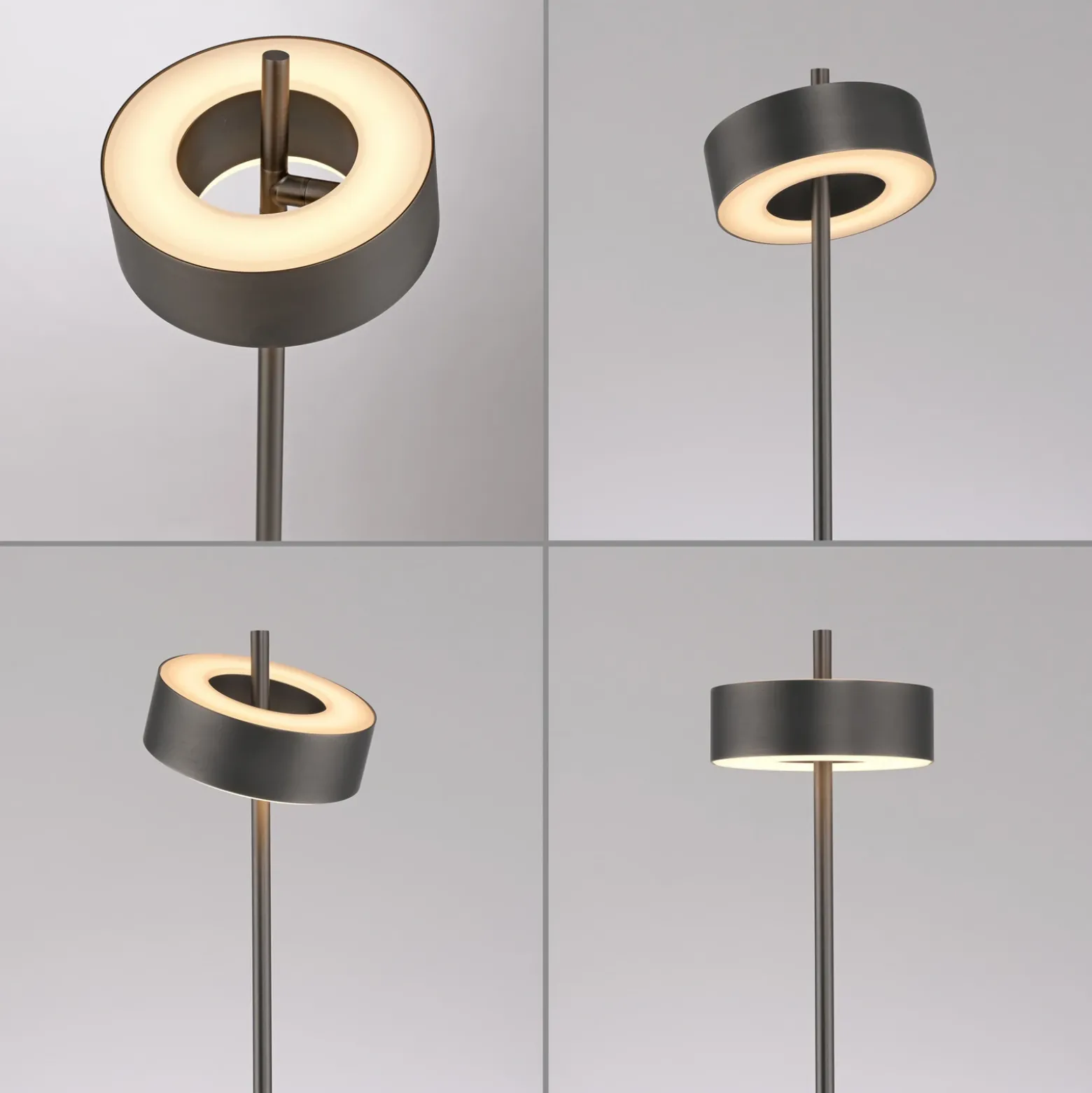Paul Neuhaus Lámpara de pie LED inteligente Q-Rotate marrón oscuro 140 cm