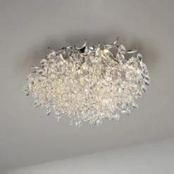 Paul Neuhaus Lámpara de techo Ricicle, colgante de cristal, Ø 60 cm