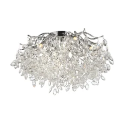 Paul Neuhaus Lámpara de techo Ricicle, colgante de cristal, Ø 60 cm