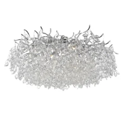 Paul Neuhaus Lámpara de techo Ricicle, colgante de cristal, Ø 80 cm