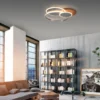 Paul Neuhaus Lámpara LED de techo Palma, madera, CCT, 65cm, atenuable