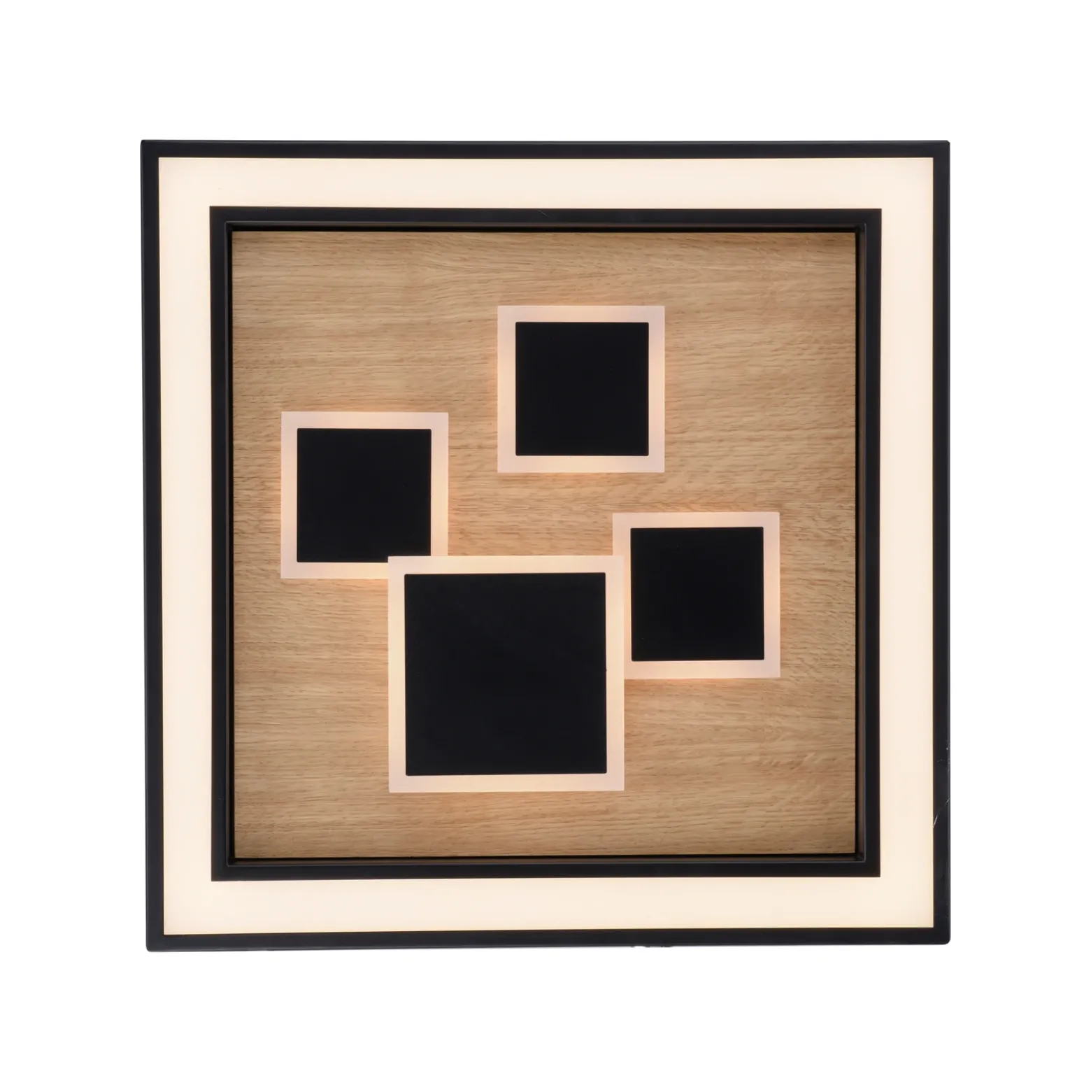 Paul Neuhaus lámpara LED de techo Eliza, roble aceitado, 48 x 48 cm