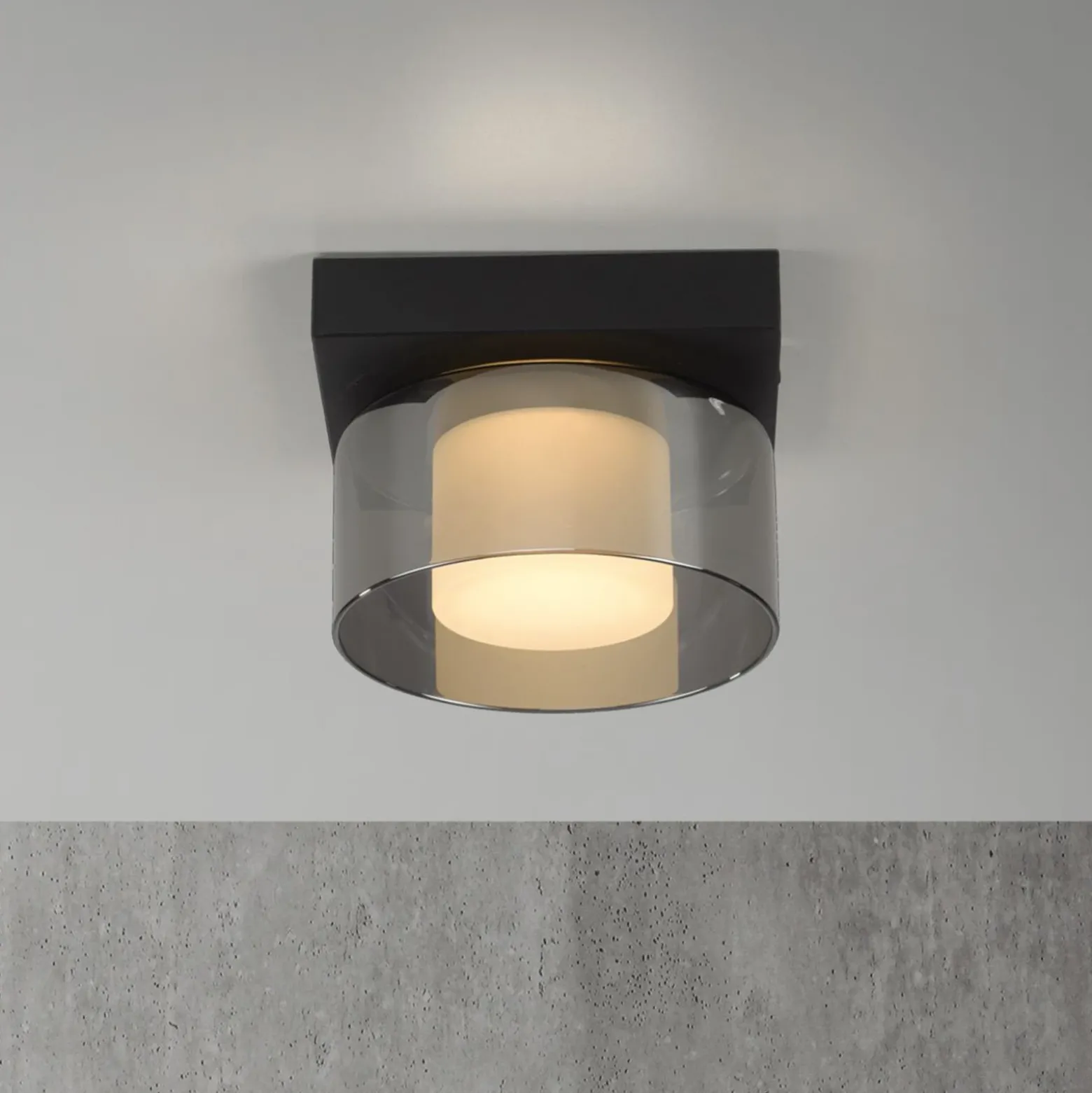 Paul Neuhaus Lámpara LED de techo Rika, Ø 15 cm, cristal, atenuable
