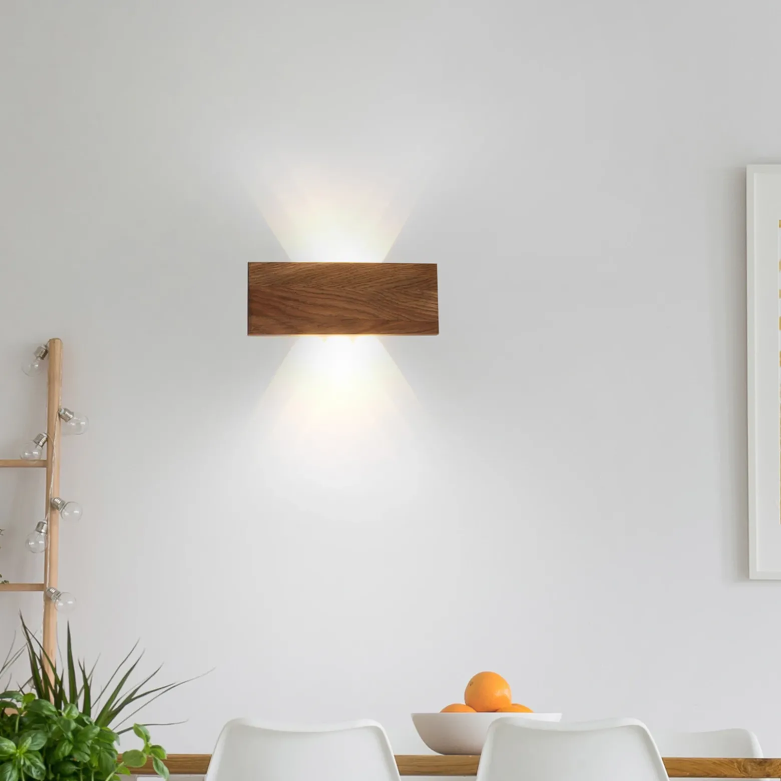 Paul Neuhaus Palma aplique de pared LED madera 32 cm