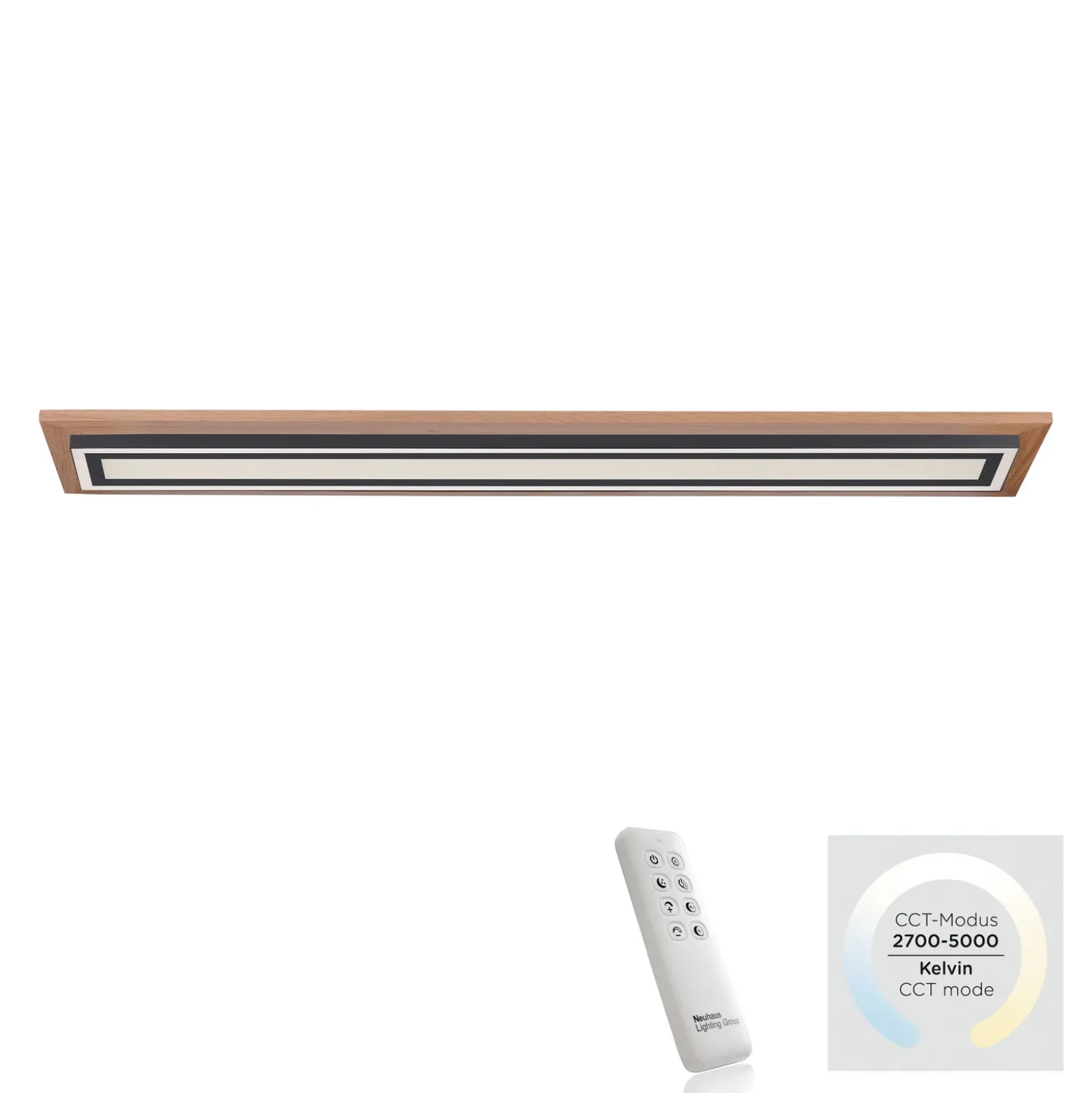 Paul Neuhaus Palma plafón LED CCT alargado