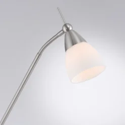 Paul Neuhaus Pino lámpara de pie, plata, 163 cm, atenuable, G9