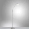 Paul Neuhaus Pino lámpara de pie, plata, 163 cm, atenuable, G9