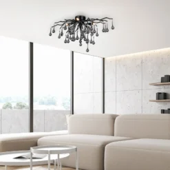 Paul Neuhaus plafón Icicle, 4 luces, negro