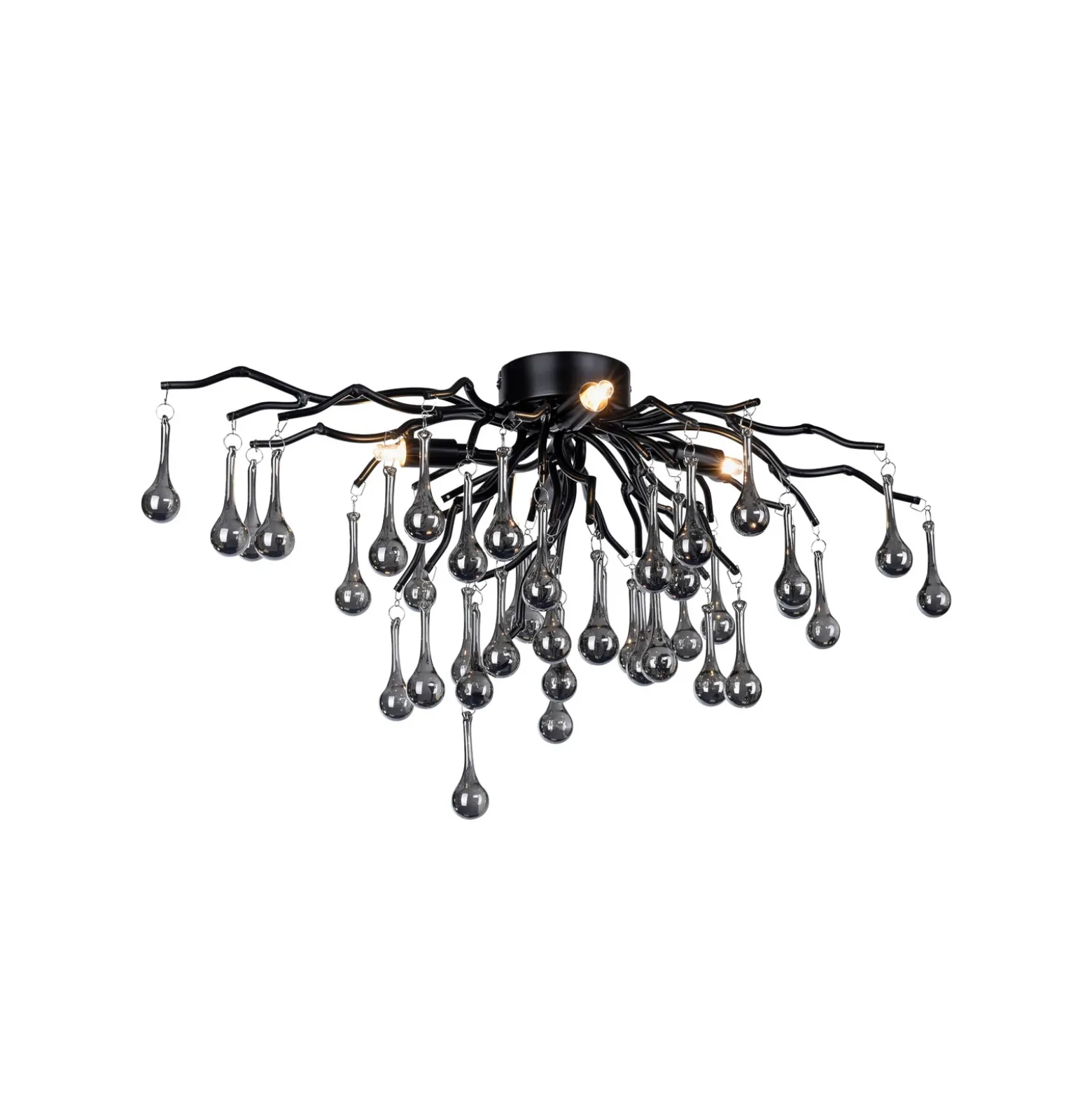 Paul Neuhaus plafón Icicle, 4 luces, negro