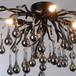 Paul Neuhaus plafón Icicle, 4 luces, negro