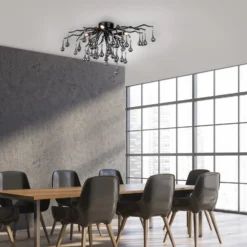 Paul Neuhaus plafón Icicle, 4 luces, negro