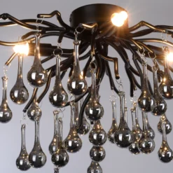 Paul Neuhaus plafón Icicle, 4 luces, negro